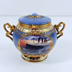 Vintage Ardleigh Elliott Titanic A Maiden Voyage Musical Porcelain Trinket Box